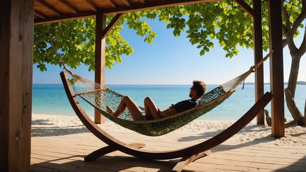 Savourer le plaisir d'un hamac sur pied en bois: détente optimale